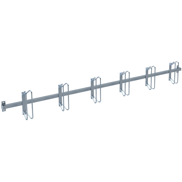 Bicycle rack  serial parking | Wall bracketsfor plugging down | Bicycle positioning:straight, 90